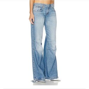 NWT EB Denim Loon Barrel Jeans in Light Wash 100% Cotton Drawstring Bottom